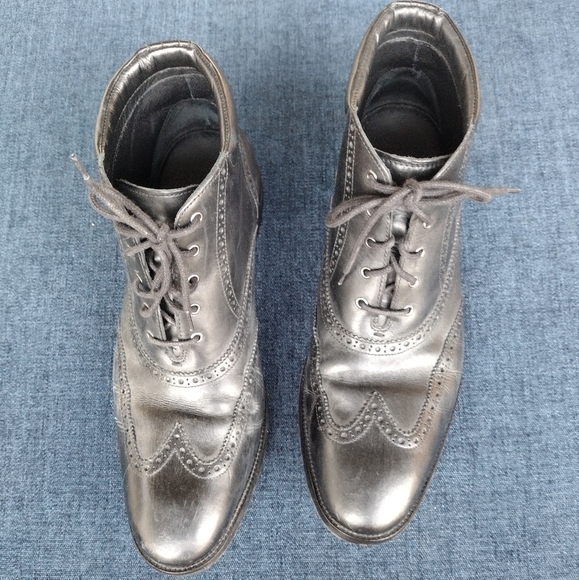 Cole Haan Chukka Wing Tip C20285 Mens Black Leather Boots Size 12 M - Picture 1 of 8